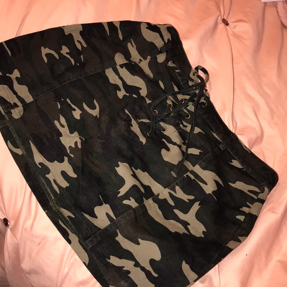 Fashion jean camo skirt